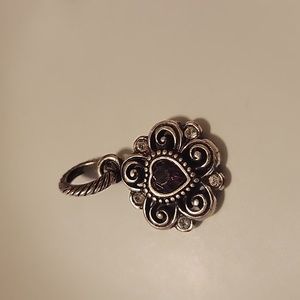 BRIGHTON RETIRED SWIRL CHARM FEBRUARY BIRTHSTONE